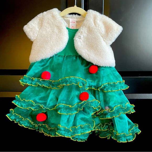 EUC Holiday Tree Dress (1.5-2yr) Green - Picture 1 of 5